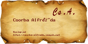 Csorba Alfréda névjegykártya